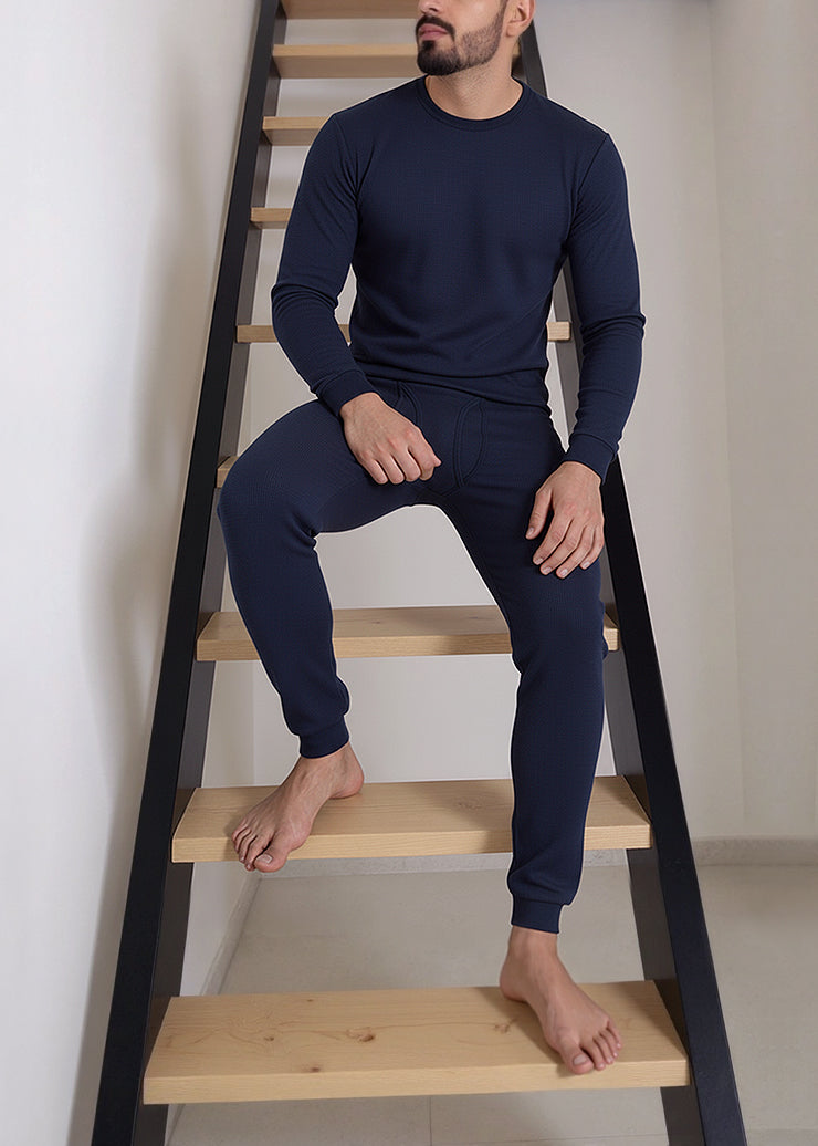 Al-Jazeera Navy Cotton Winter Set For Men