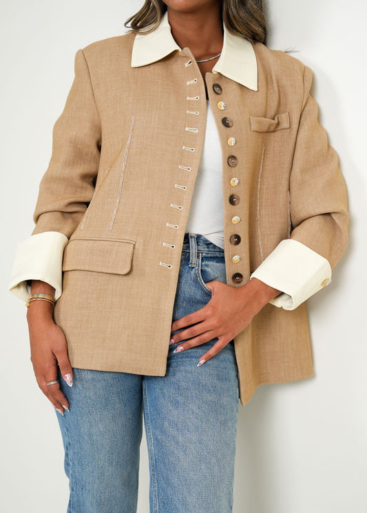 7971 Khaki Blazer For Women