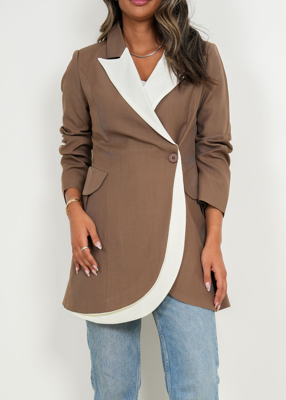 7973 Brown Blazer For Women