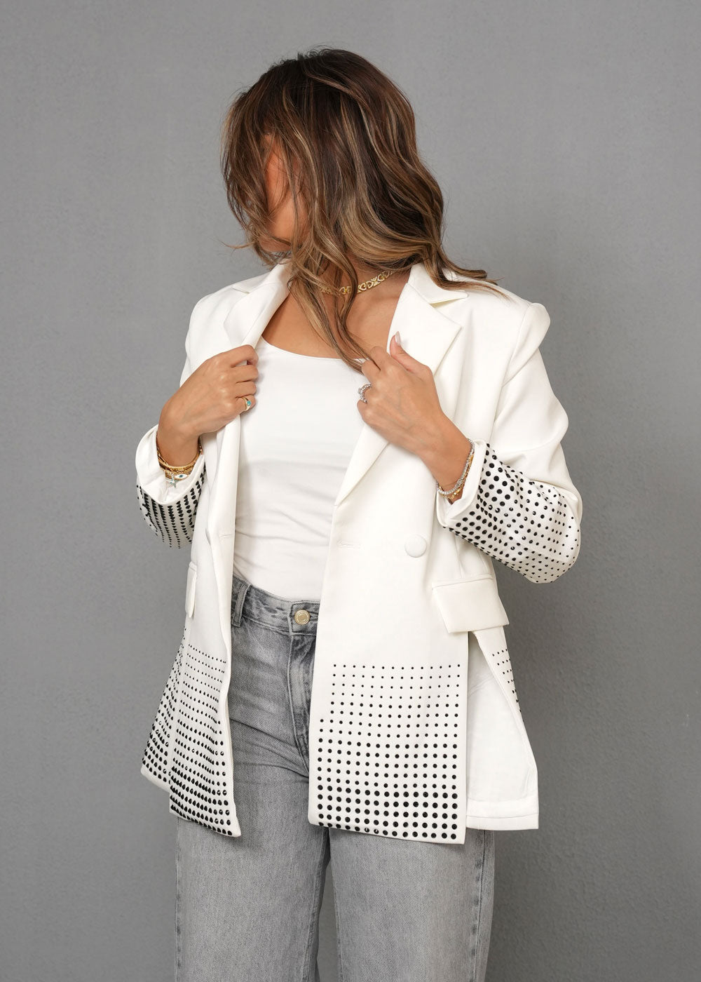 7828 White Blazer For Women
