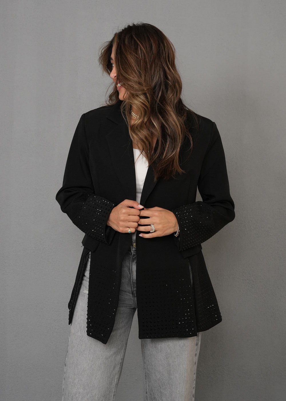 7828 بليزر أسود للنساء