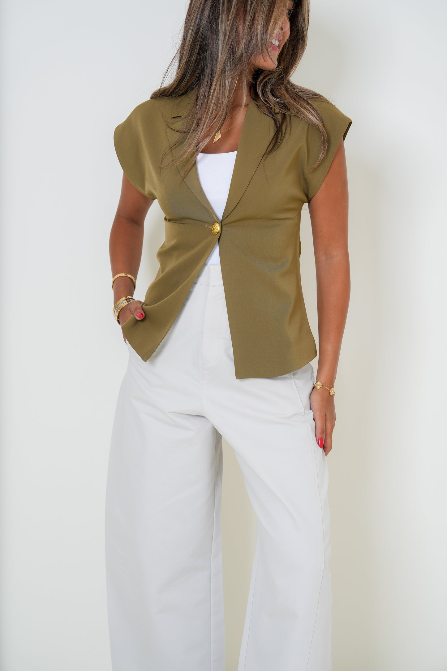 7856 Khaki Top For Women