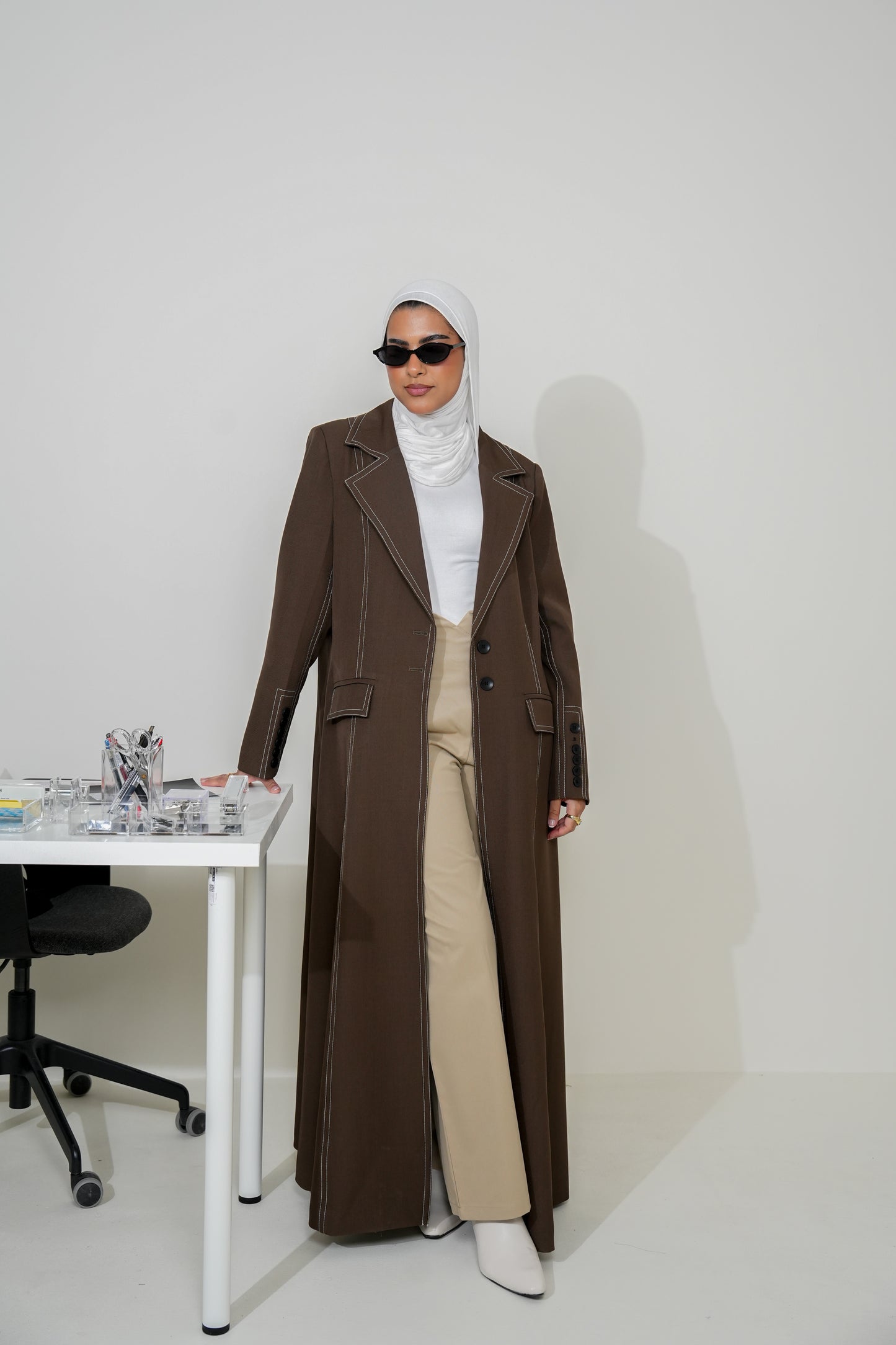 7936 Coffee Coat For Women
