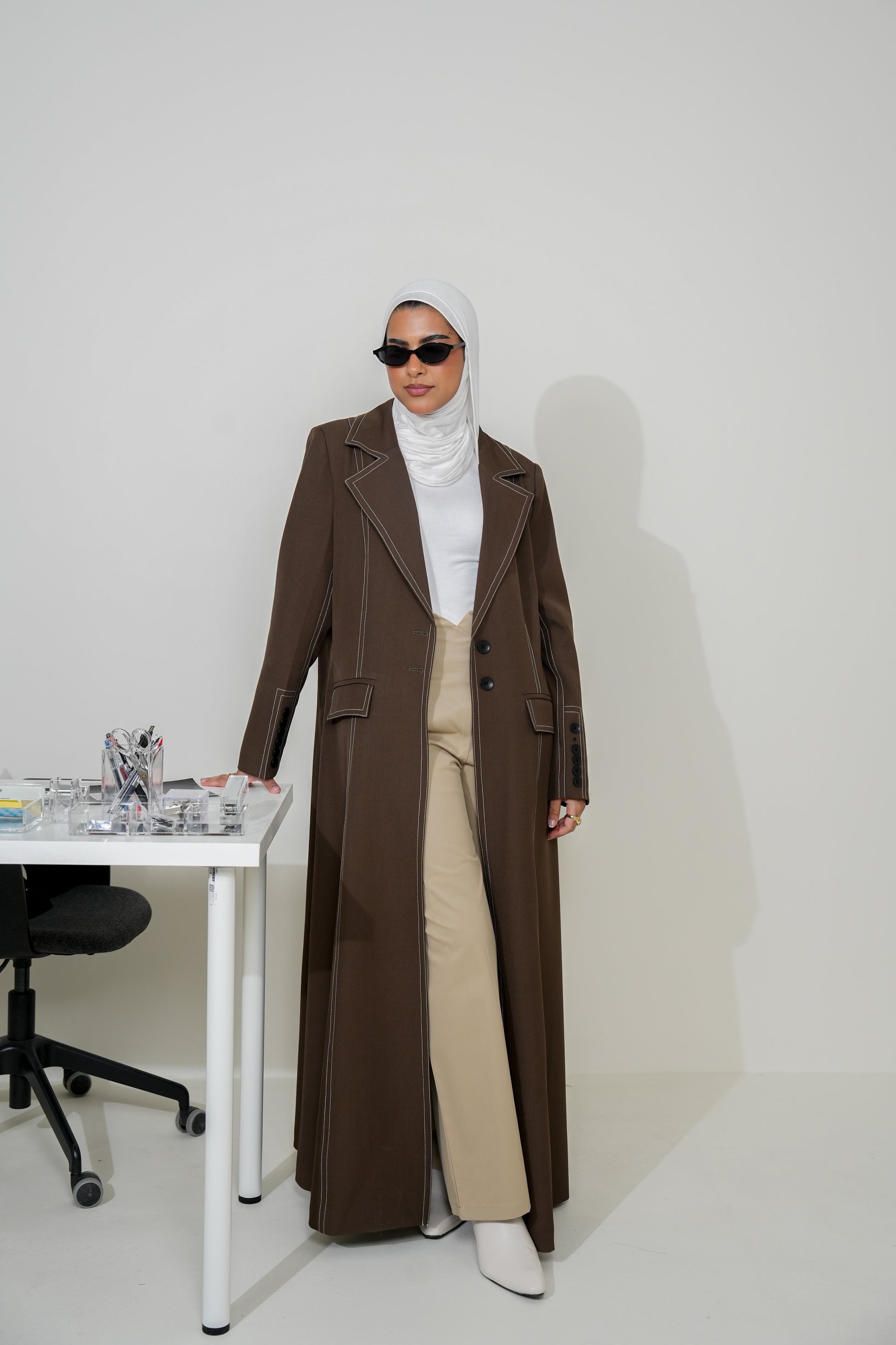 7936 Coffee Coat For Women