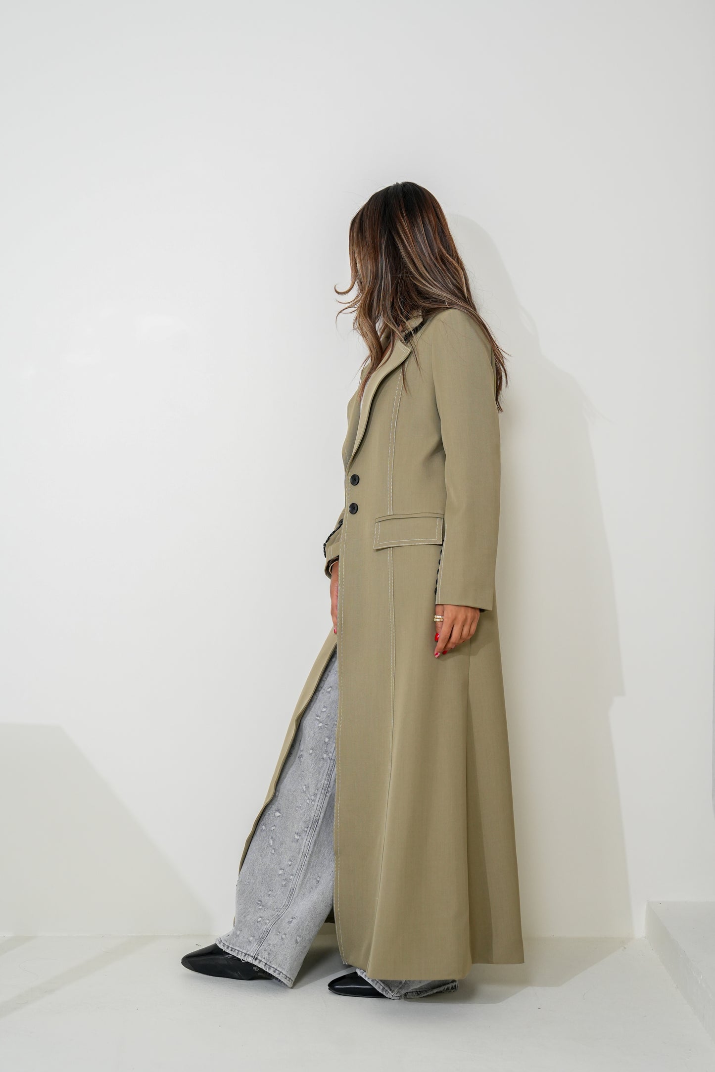 7936 Khaki Coat For Women