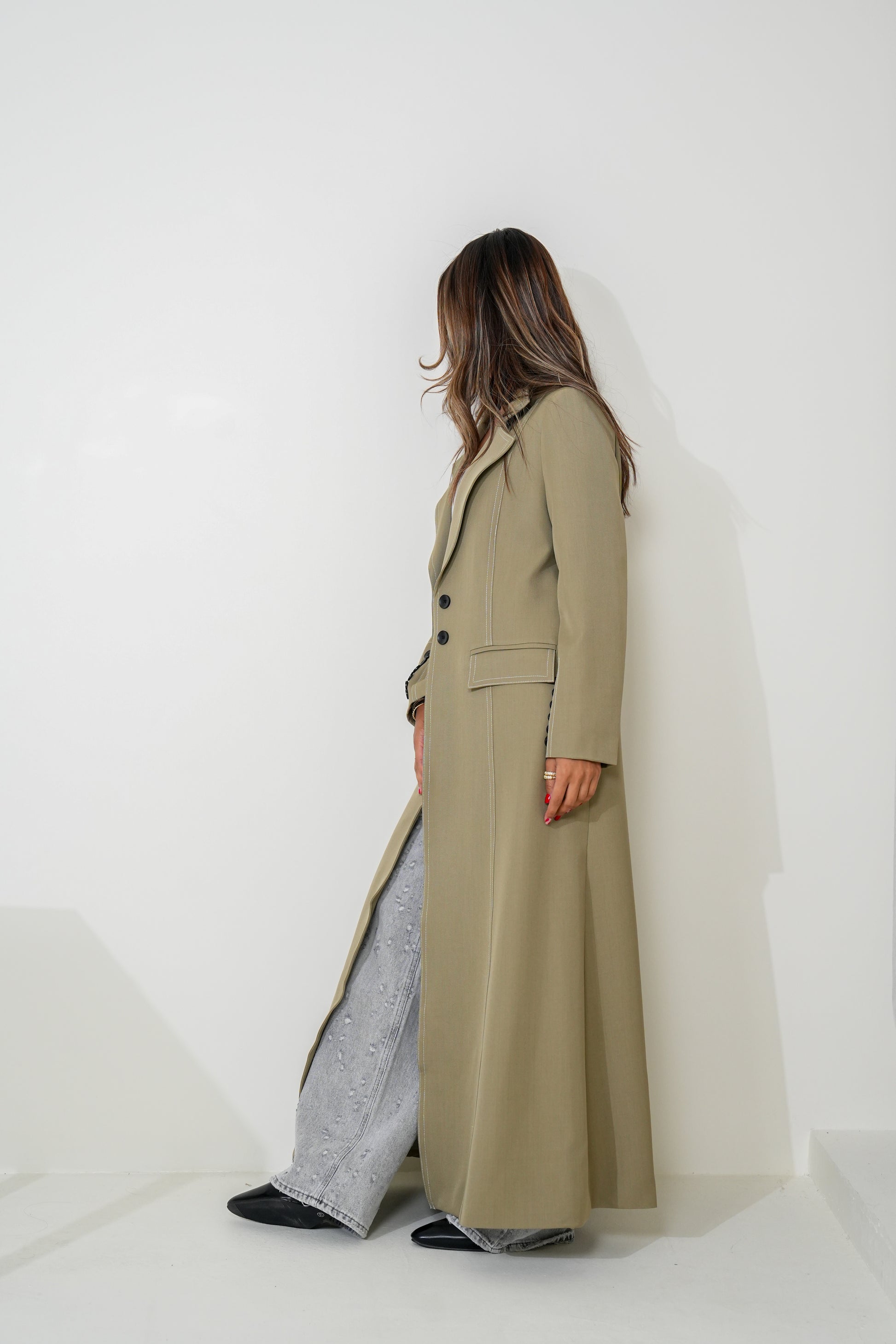 7936 Khaki Coat For Women