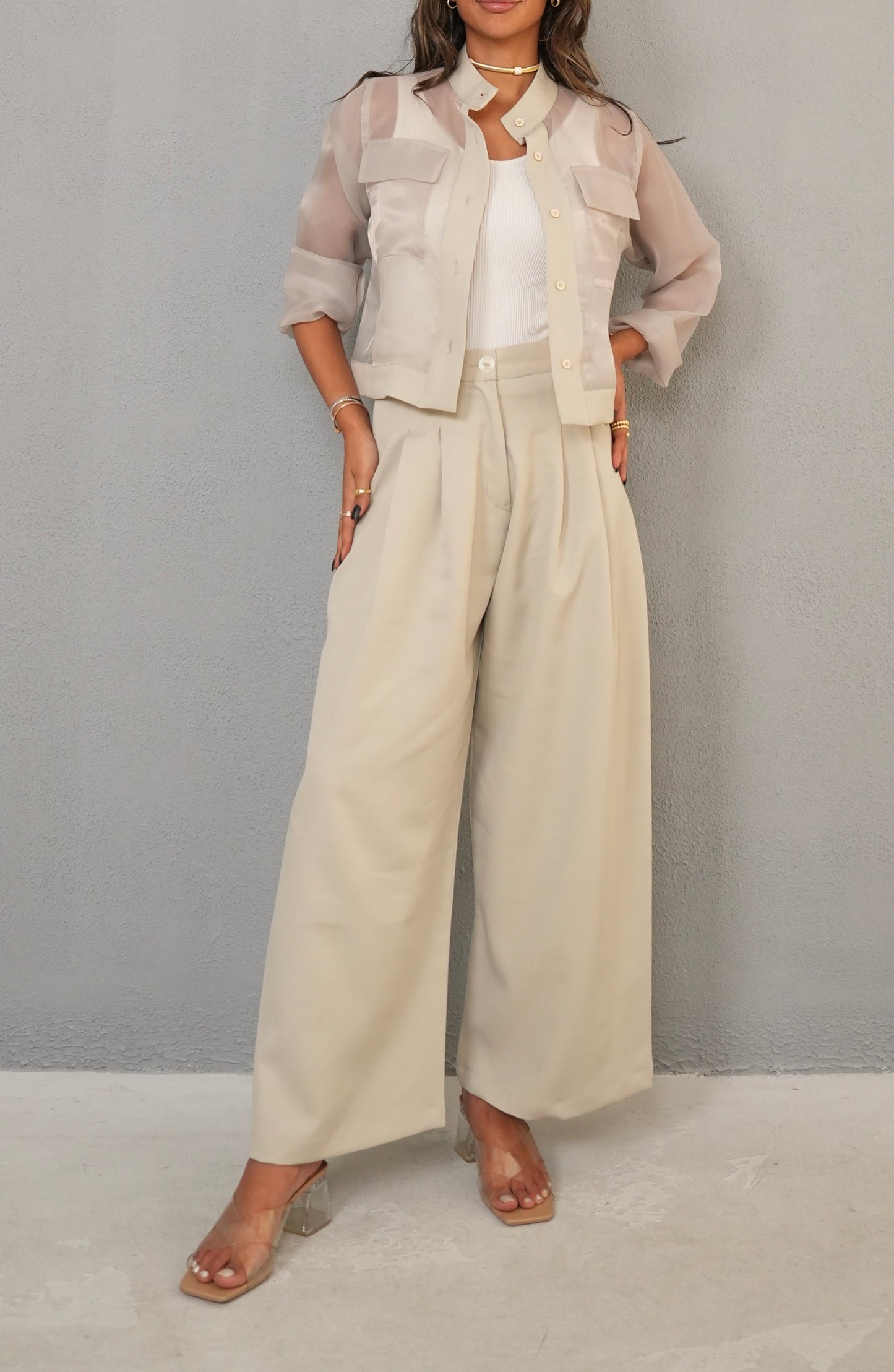 7807 Grey Set With Pants For Women