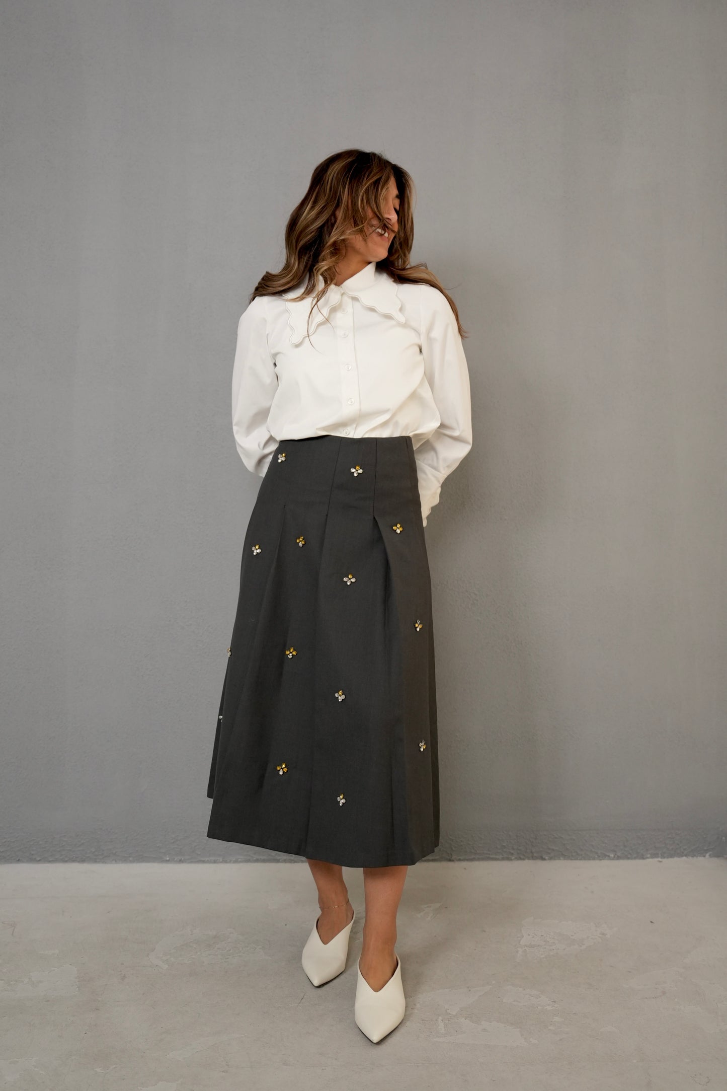 7832 Grey Skirt For Women