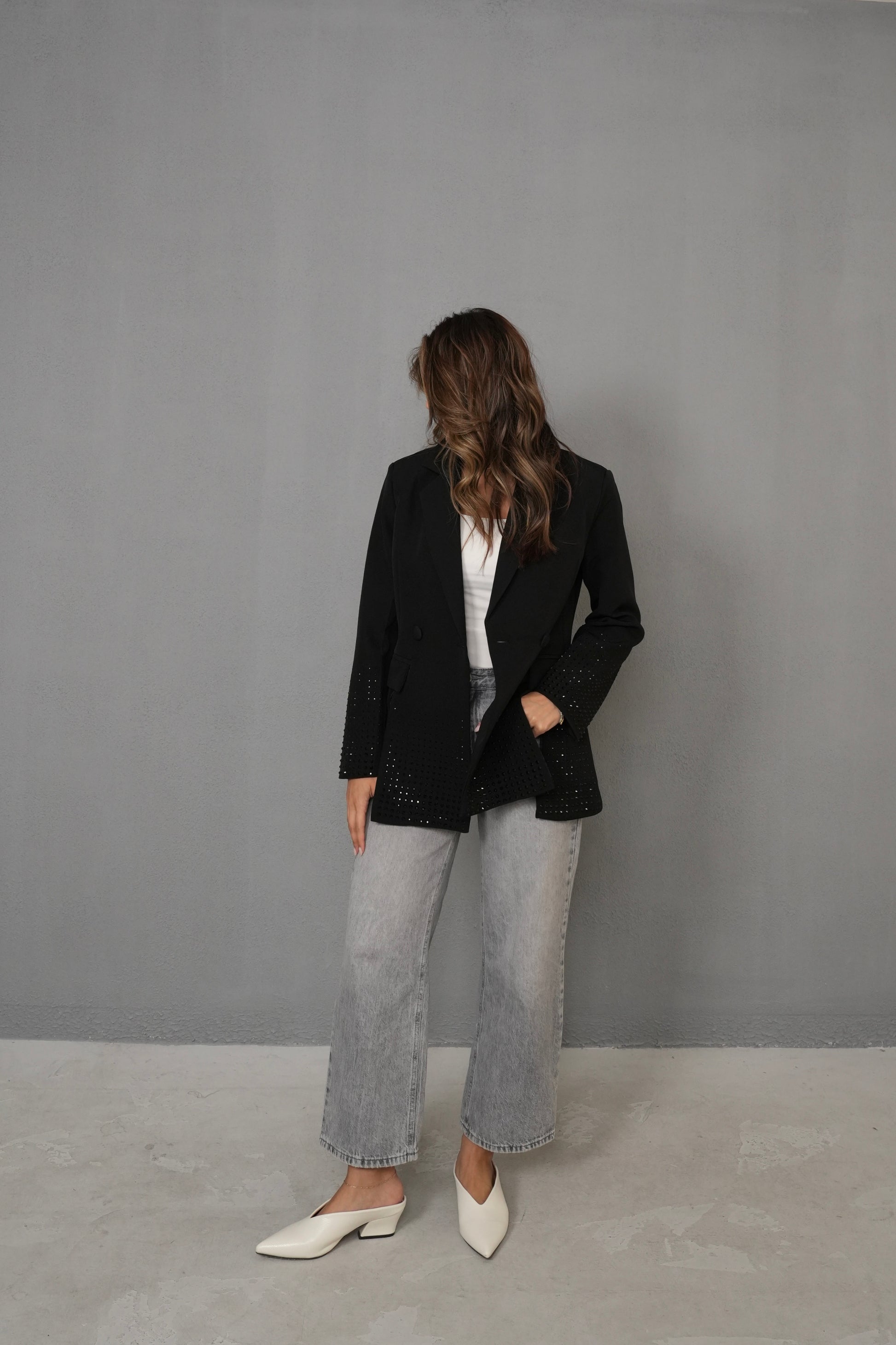 7828 بليزر أسود للنساء