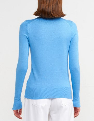 7731 Light Blue Pullover Top For Women