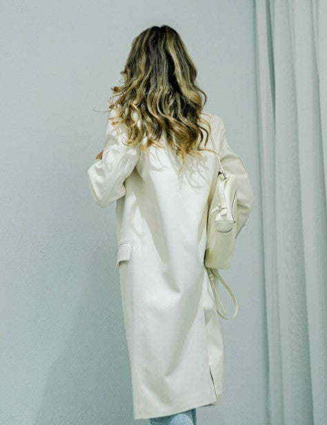 7122 Beige Long Coat For Women