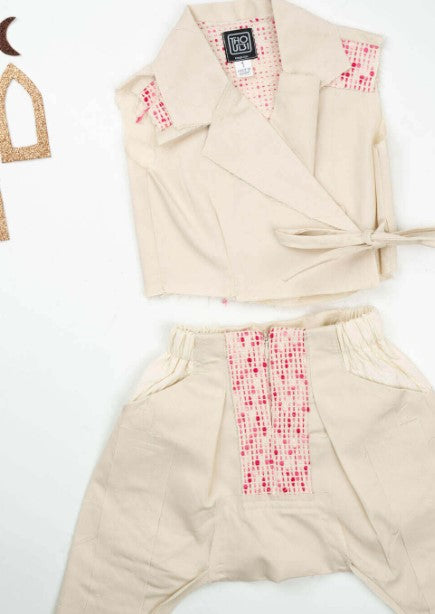 Pink Sherwal With Vest Ramadan Set For Newborn (With Name Embroidery Option)