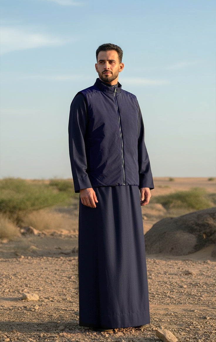 Navy Blue Jacket Vest Al Jazeera For Men