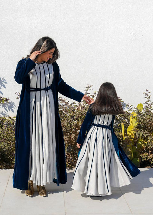 7708 Navy Blue Daraa Set Of Two (Mother And Daughter Collection)