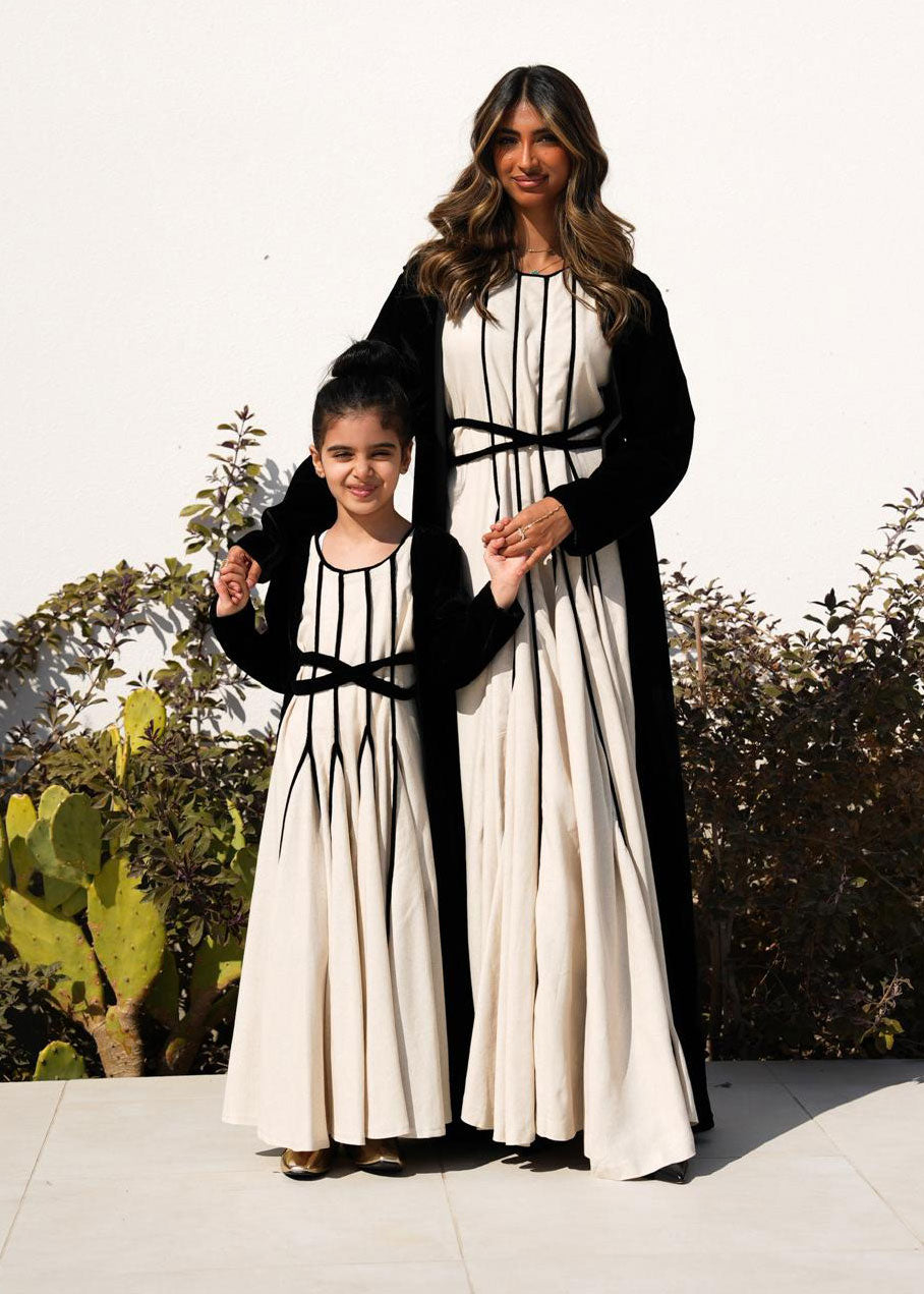 7708 Black Daraa Set Of Two (Mother And Daughter Collection)