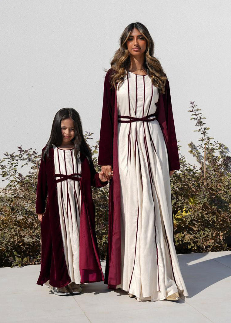 7708 Maroon Daraa Set Of Two (Mother And Daughter Collection)