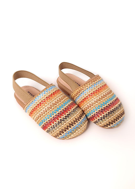 صندل مخطط بني بحزام للبنات 7555