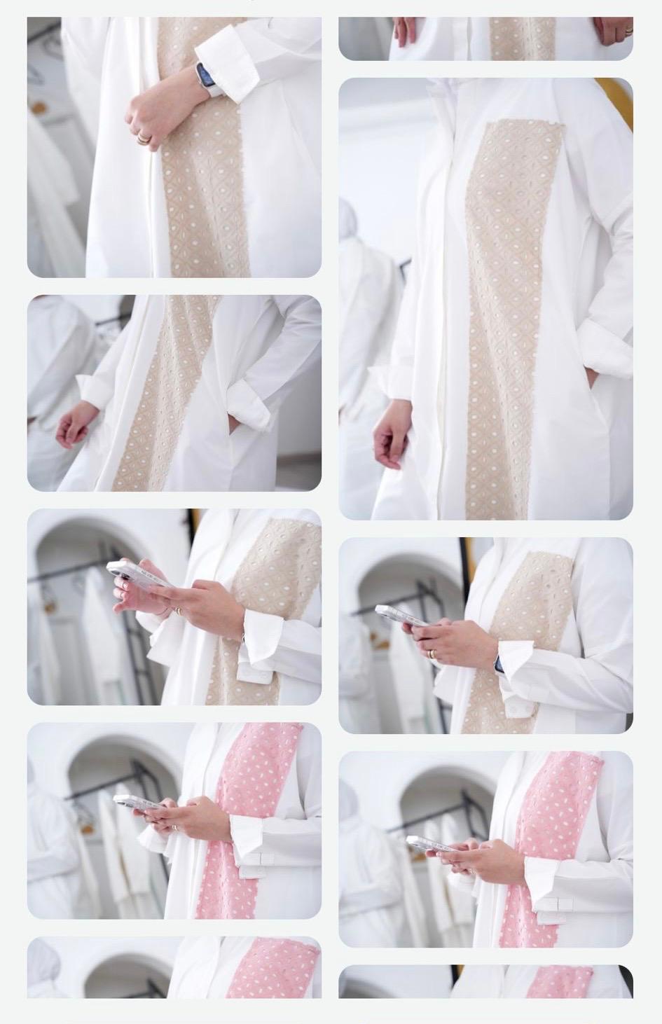 7771 Multi-Color White Long Shirt From Ghazel