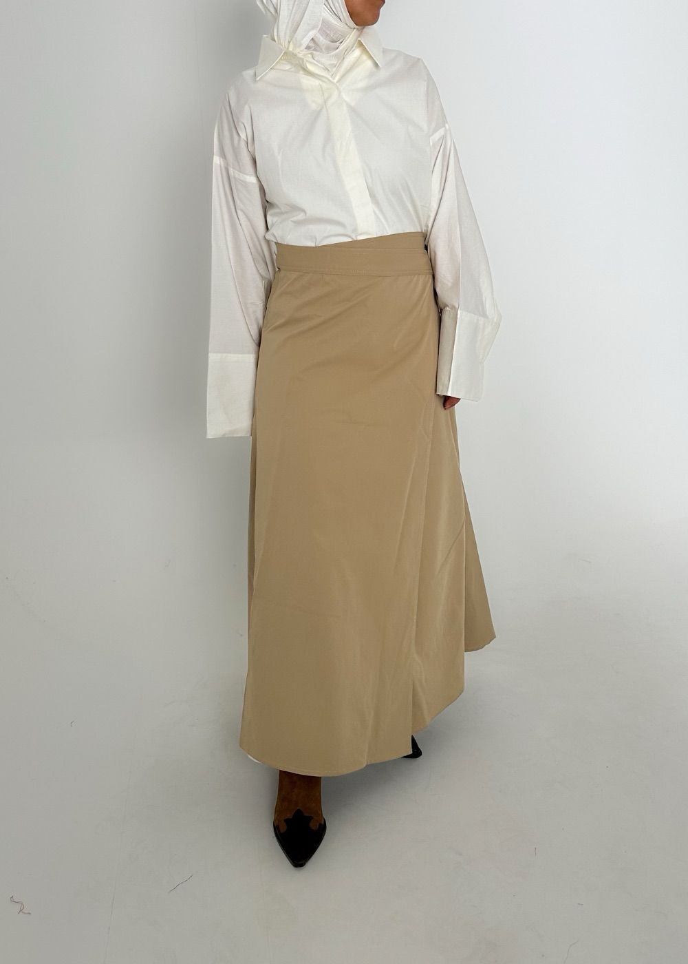 7694 Nova White And Beige Dress Set For Women