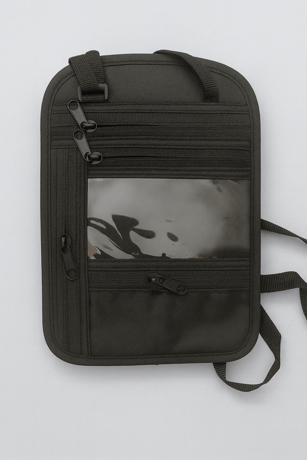 Black Passport Holder With Strap M2