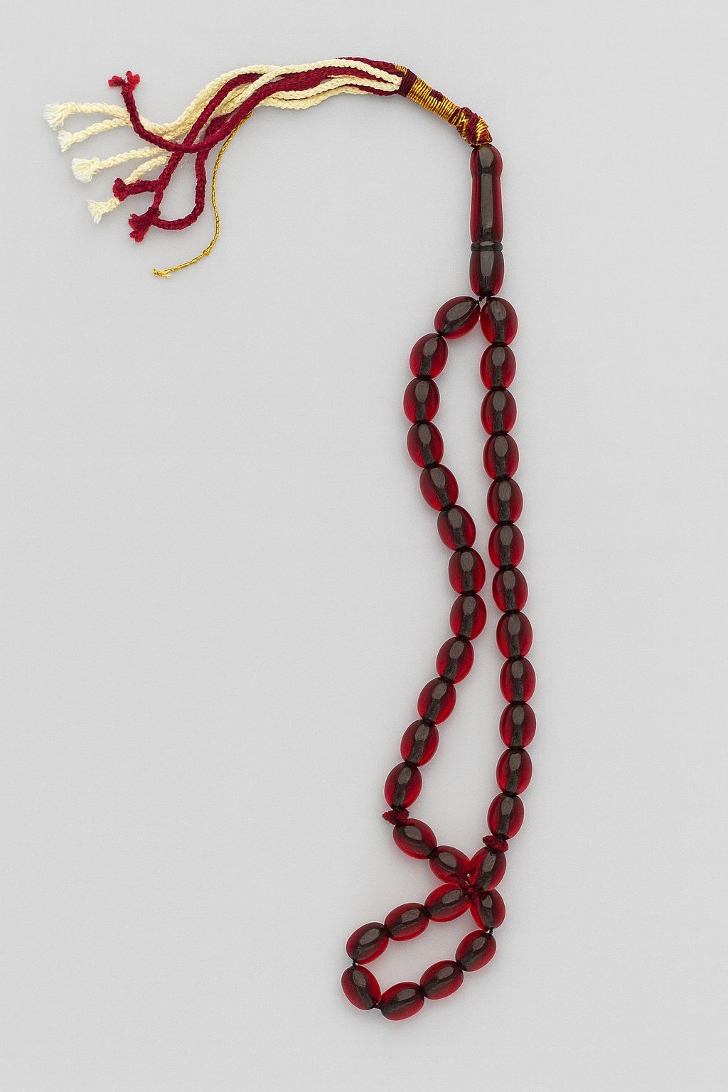 Dark Red Misbah With White Karkoosha