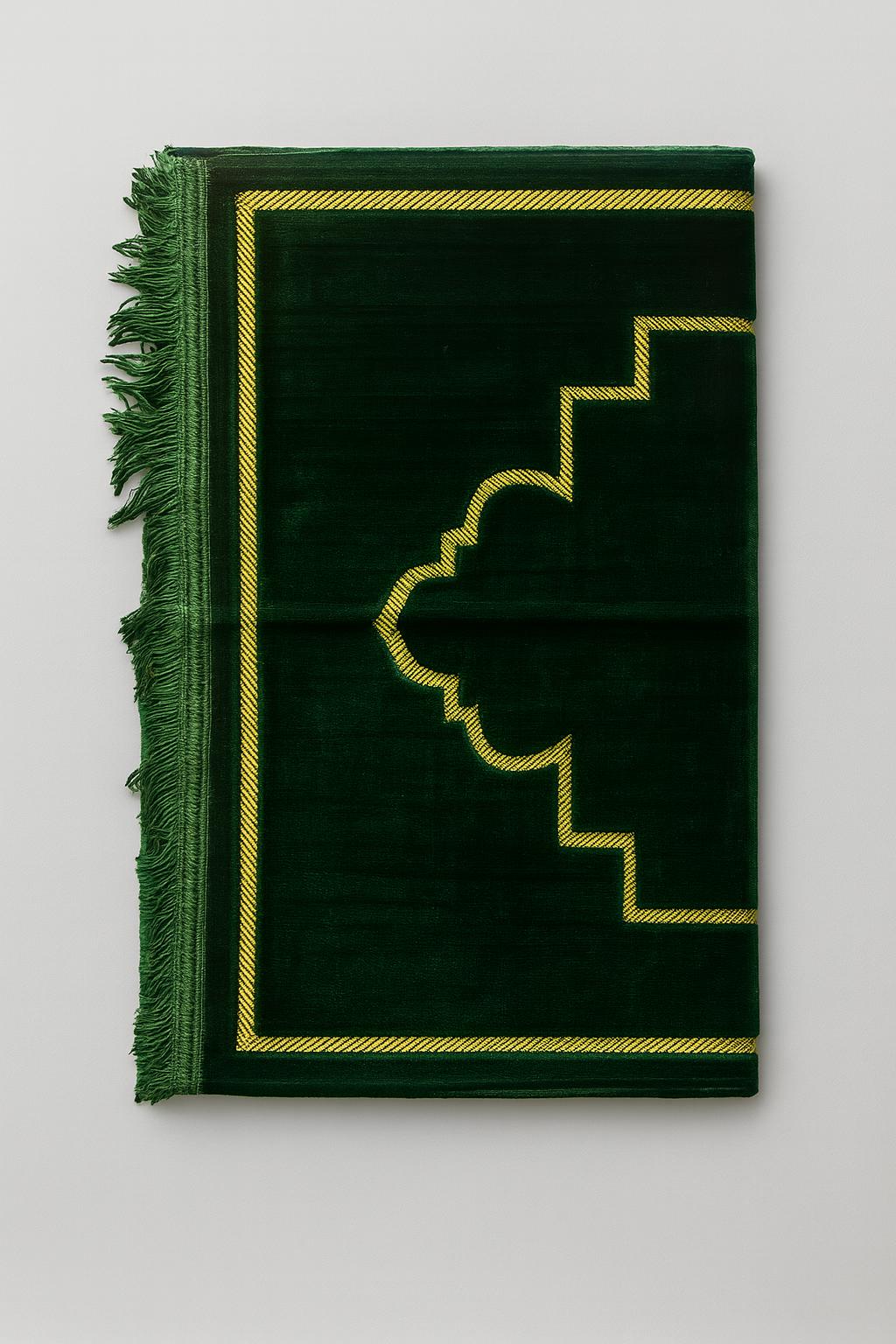 1054 Dark Green Prayer Mat With Sponge