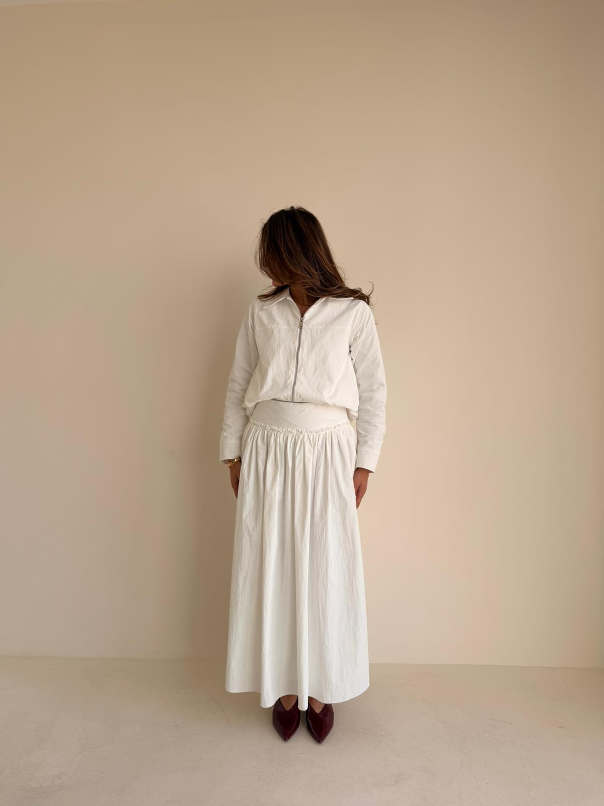 8188 Nova Edition-11 White Jacket And Skirt Set
