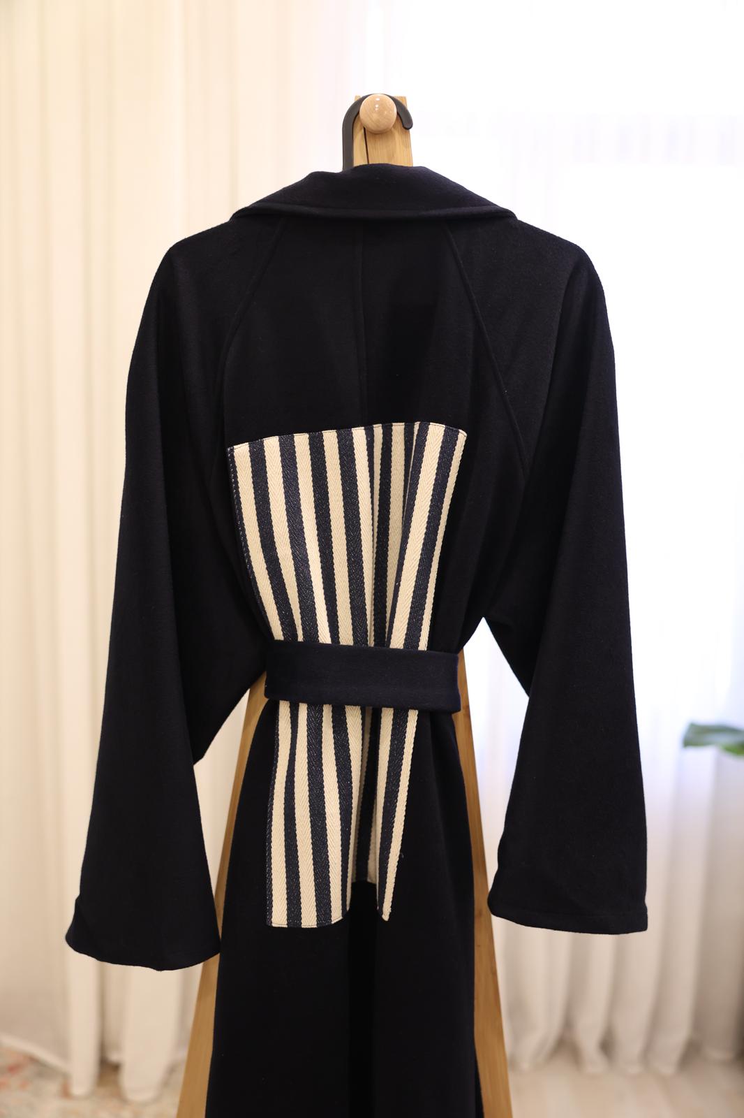 7989 Navy Bisht For Women From Ghazel