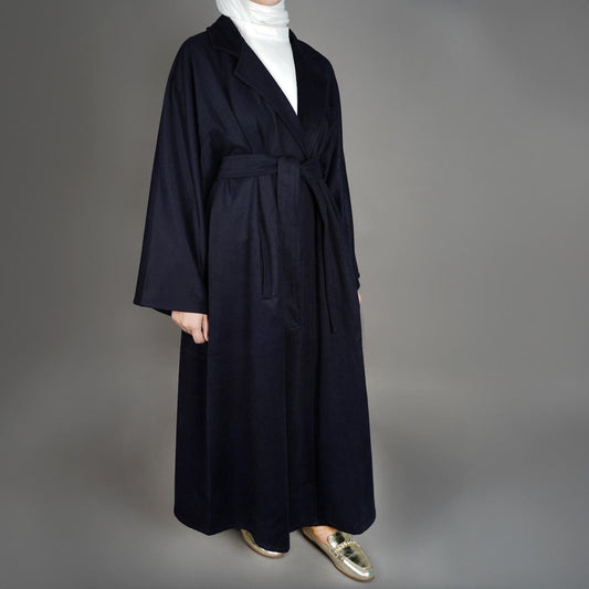 7989 Navy Bisht For Women From Ghazel