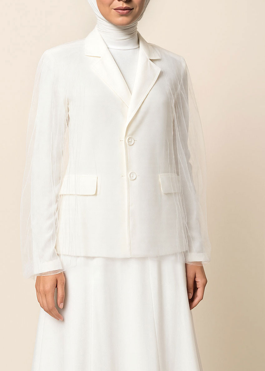 7743 White Blazer For Women