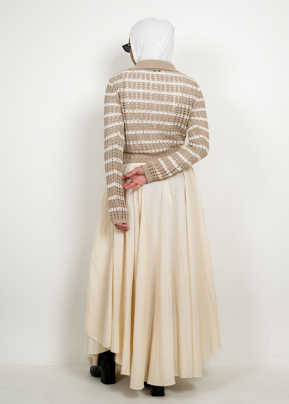 8051 Light Beige Skirt For Women