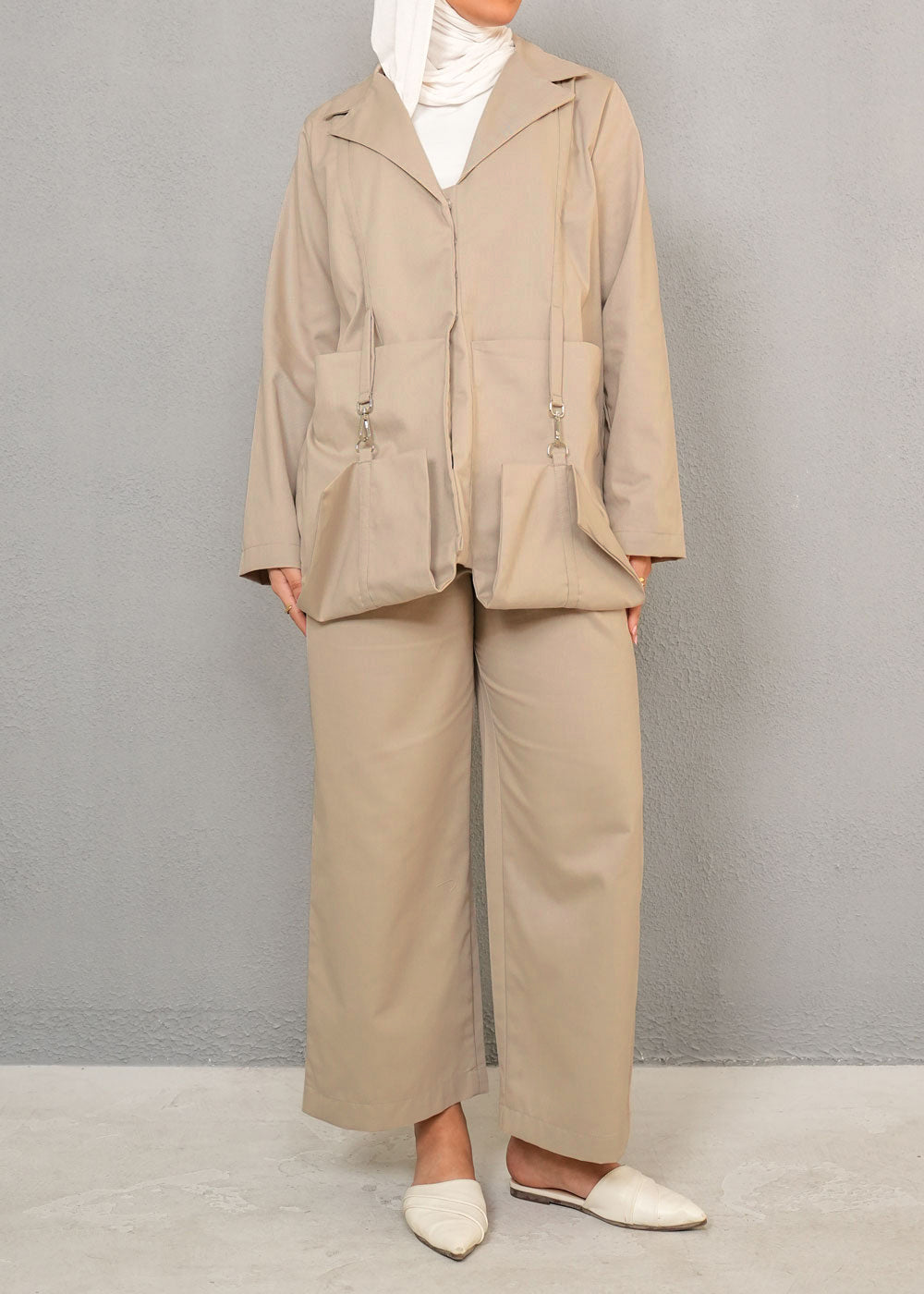 7849 Dark Beige Set For Women
