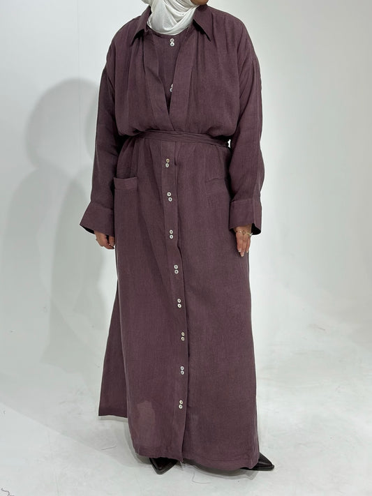 فستان نوفا بورجوندي مزدوج القميص للنساء 7722