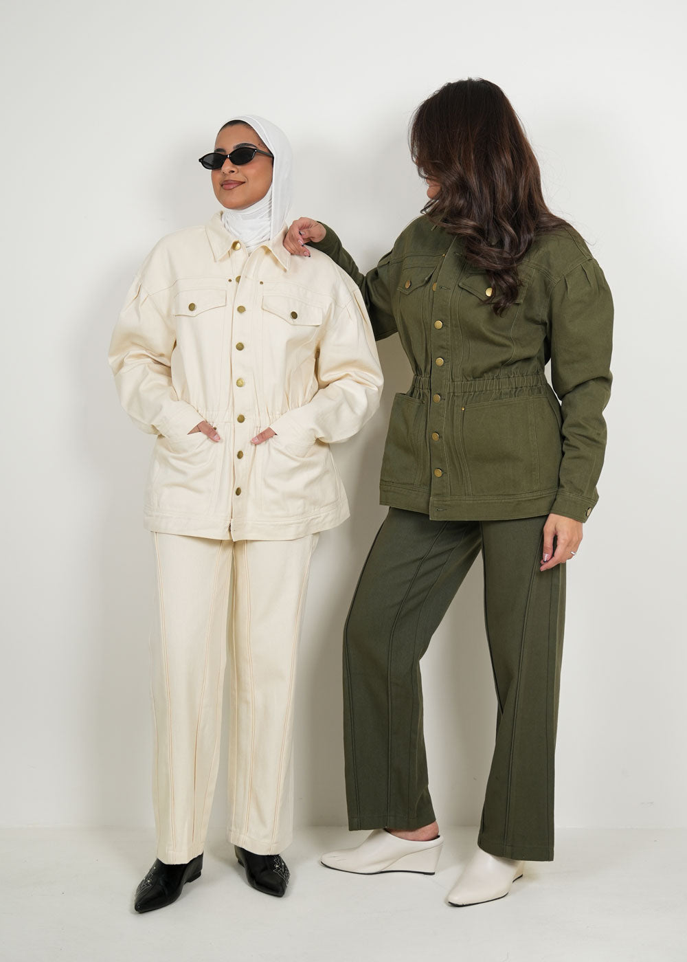 8032 Beige Shirt Set For Women