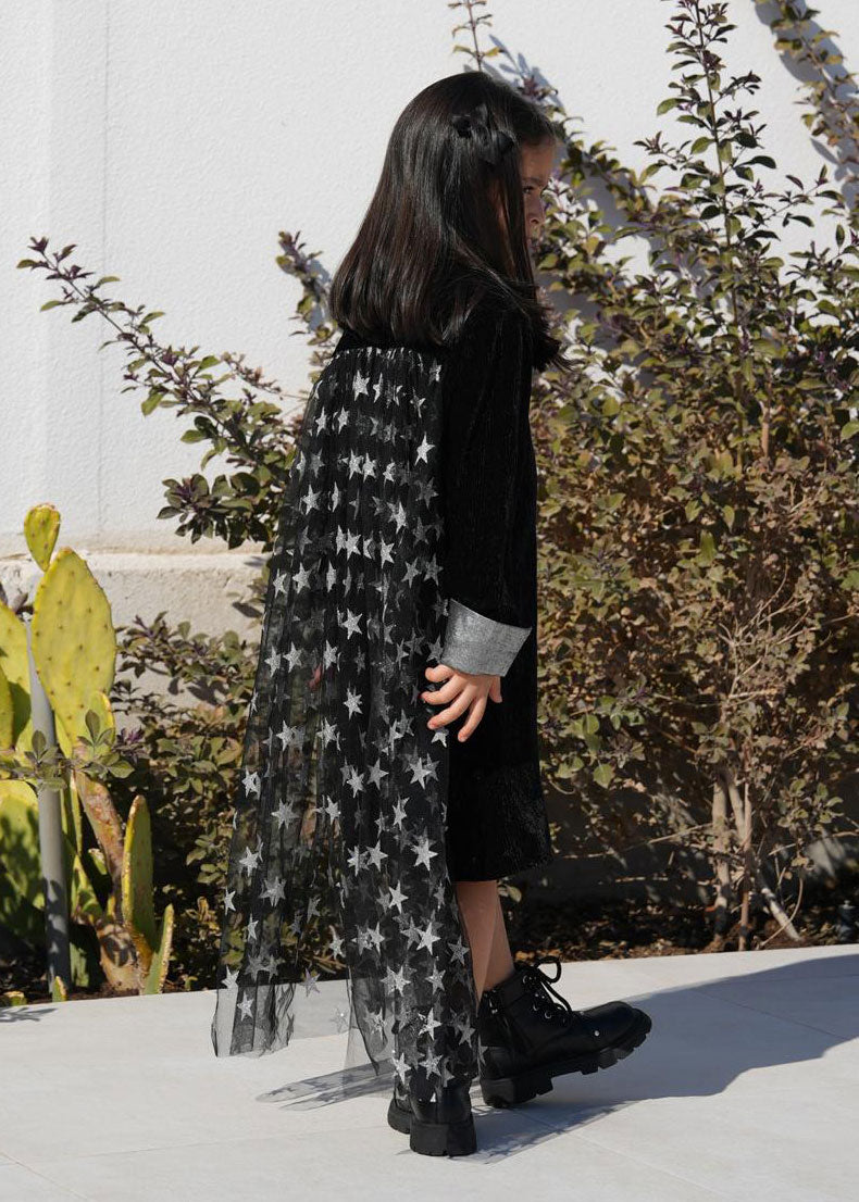 فستان دارا متعدد الألوان بطبعة نجوم للبنات رقم 7755