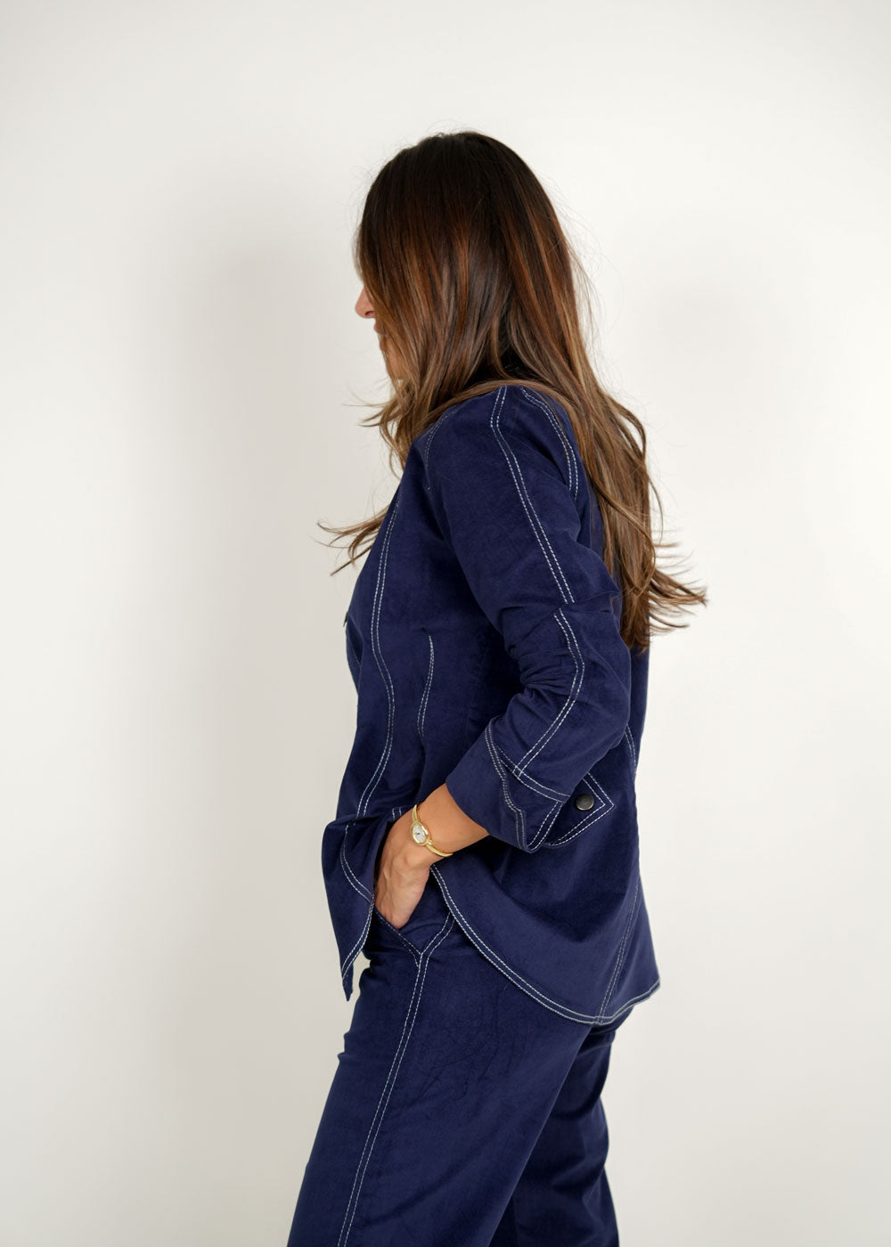 7974 Navy Blue Set For Women