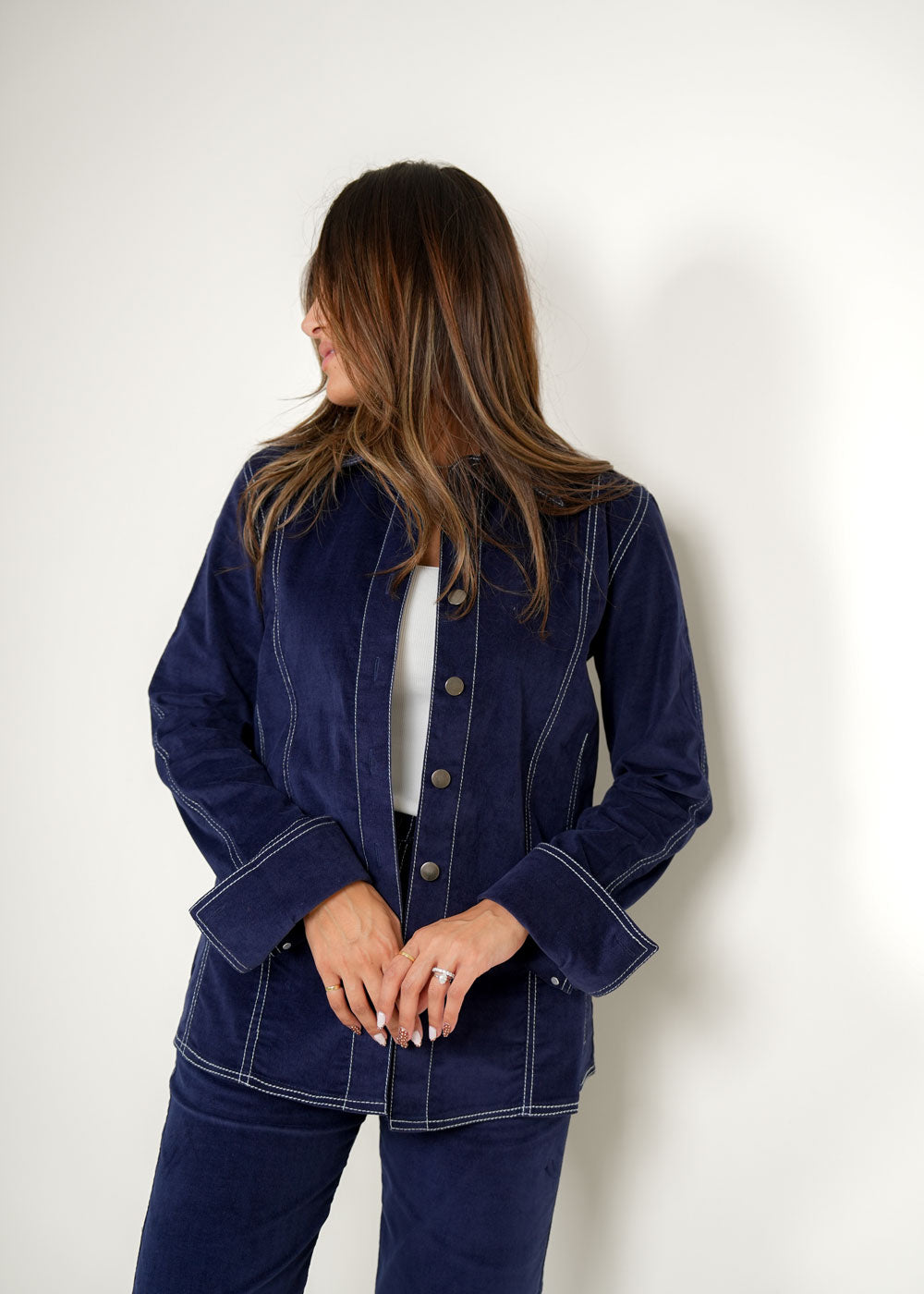 7974 Navy Blue Set For Women