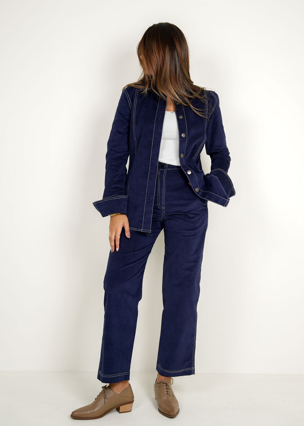 7974 Navy Blue Set For Women