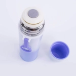 Picture of 450 ML White and Purple Hot and Cold Beverage Bottle with Cups (With Name Printing Option)
