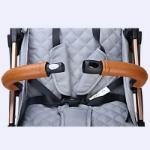 Picture of Blue Baby Stroller With Brown Handle (With Bag Name Embroidery Option)
