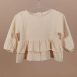 Picture of Beige Top With Back Buttons For Baby Girls