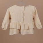 Picture of Beige Top With Back Buttons For Baby Girls