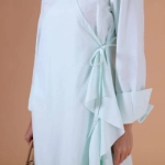 Picture of Mint Blue Summer Wrap Dress For Women