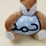 Picture of Light Blue Kids Blanket With Cat Doll (With Name Embroidery Option)