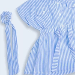 Picture of Tiya Blue Striped Dress For Girls B0032