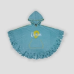 Picture of Turquoise Fringe Towel Cape For Girls (With Name Printing Option)