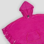 Picture of Fuchsia Pink Fringe Towel Cape For Girls (With Name Embroidery Option)