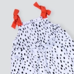 Picture of White And Black Dots Dress For Girls