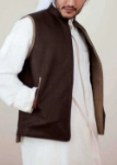 Picture of Dark Brown and Beige Vest for Men (Worn on Both Sides)