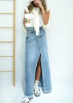 Picture of 7470 Blue Skirt Jeans For Women